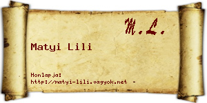 Matyi Lili névjegykártya