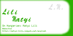 lili matyi business card